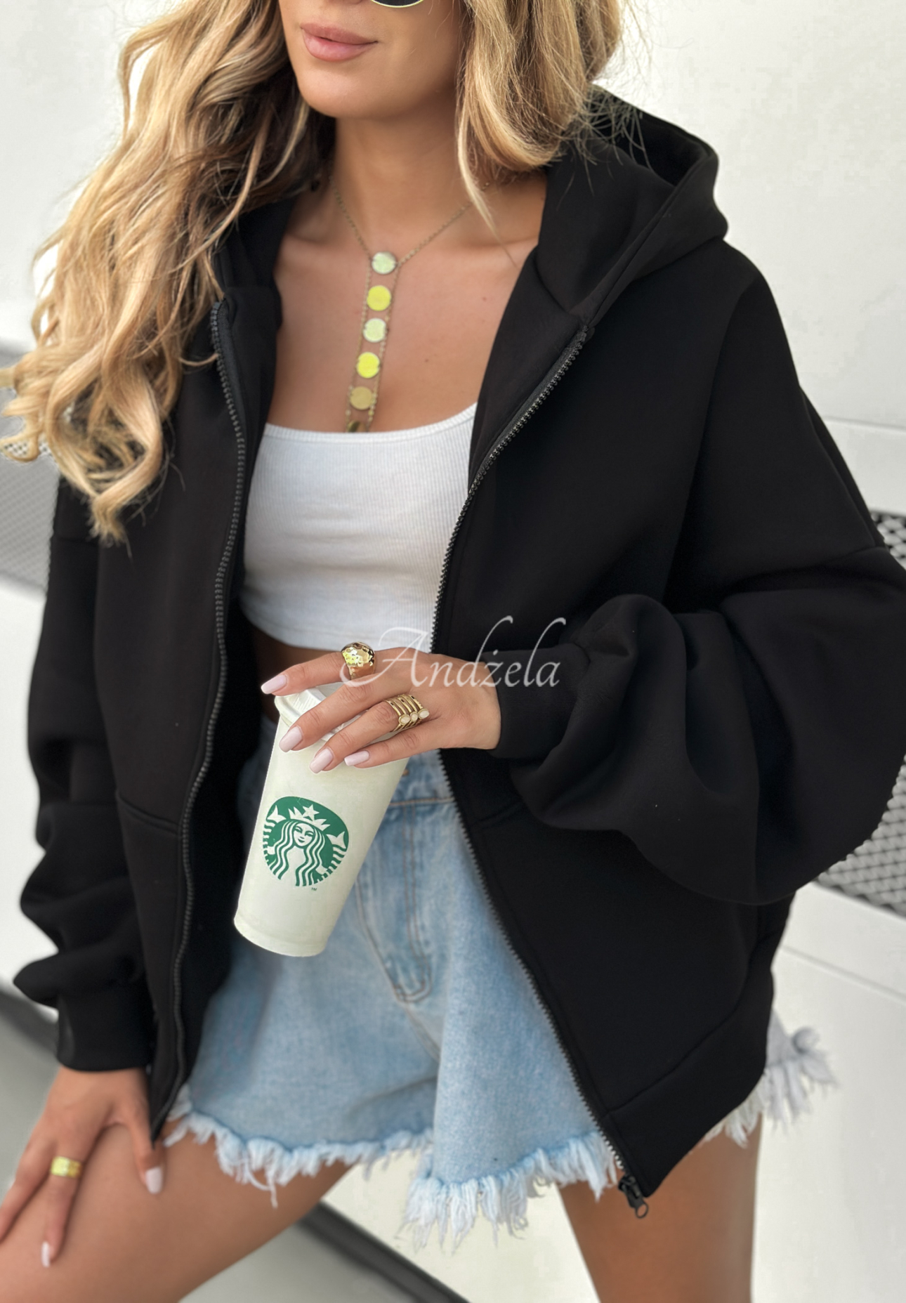 Oversize Sweatshirt mit Kapuze Don&#039;t Tell Schwarz
