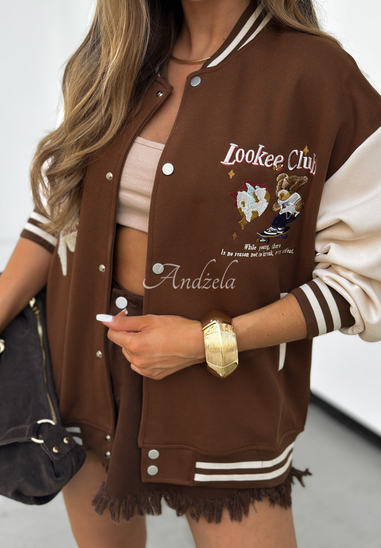 Baseball Sweatshirt Lookee Club Schokoladenbraun