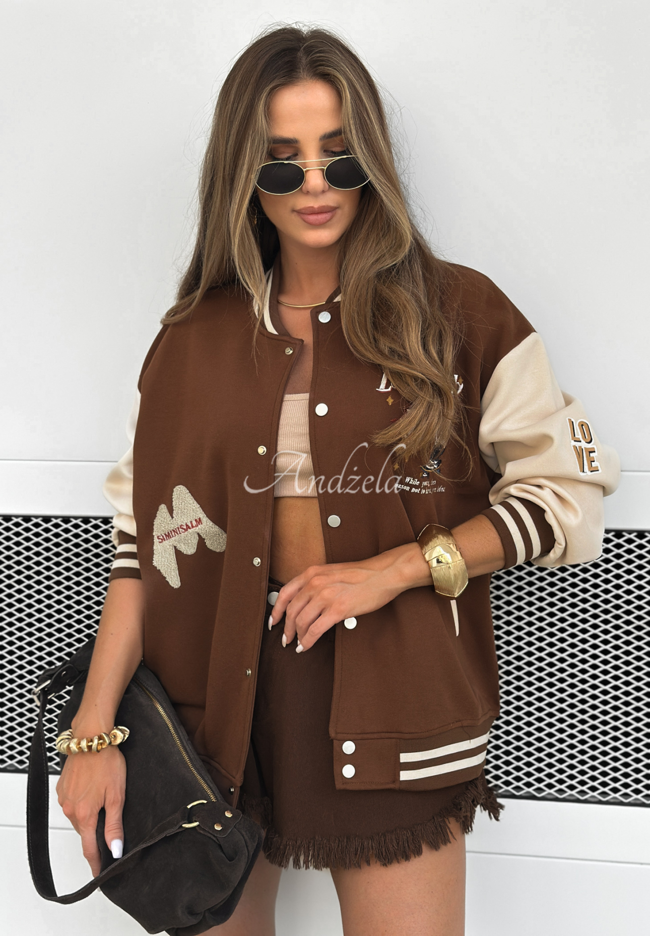 Baseball Sweatshirt Lookee Club Schokoladenbraun