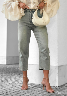 Mom-Fit-Jeans Try Again Later Blau