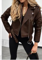 Skórzana ramoneska Just Let Go czekoladowa