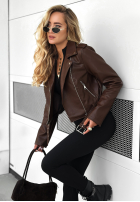 Skórzana ramoneska Just Let Go czekoladowa