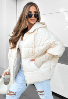 Pikowana Jacke oversize Maple Leaf Beige