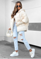 Pikowana Jacke oversize Maple Leaf Beige