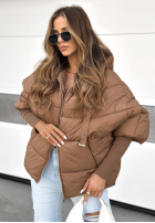 Pikowana Jacke oversize Maple Leaf Schokoladenbraun