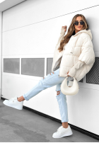 Pikowana Jacke oversize Maple Leaf Beige