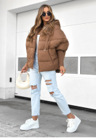 Pikowana Jacke oversize Maple Leaf Schokoladenbraun