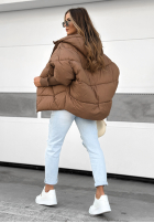 Pikowana Jacke oversize Maple Leaf Schokoladenbraun