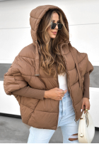 Pikowana Jacke oversize Maple Leaf Schokoladenbraun
