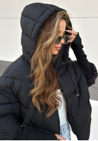 Pikowana Jacke oversize Maple Leaf Schwarz