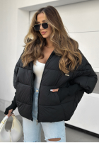Pikowana Jacke oversize Maple Leaf Schwarz