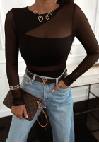 Taillierte Bluse mit dekorativem Ausschnitt Found It Schwarz