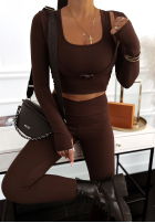 Leggings I Am Ready Now Schokoladenbraun