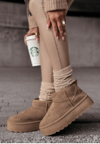 zamszowe Stiefeletten Crunchy Snow Mokkafarben