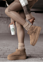 zamszowe Stiefeletten Crunchy Snow Mokkafarben