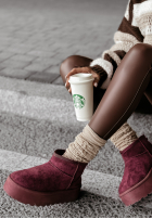 zamszowe Stiefeletten Crunchy Snow Burgund