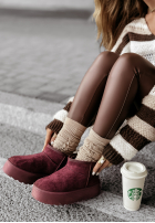 zamszowe Stiefeletten Crunchy Snow Burgund