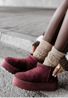 zamszowe Stiefeletten Crunchy Snow Burgund