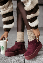 zamszowe Stiefeletten Crunchy Snow Burgund