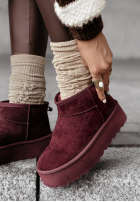zamszowe Stiefeletten Crunchy Snow Burgund