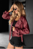 Skórzana Bikerjacke Everglades City Burgunderrot II