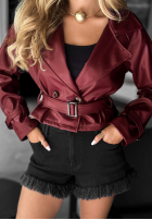 Skórzana Bikerjacke Everglades City Burgunderrot II