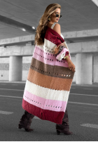 Lange Strickjacke Just A Moment burgunderrot-rosa
