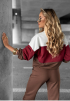 Sweat Set Sweatshirt i Hose Just A Look czekoladowo-Burgunderrot