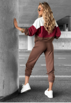 Sweat Set Sweatshirt i Hose Just A Look czekoladowo-Burgunderrot