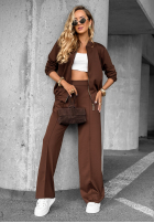 Komplet dresowy bluza i spodnie Tell Me Later czekoladowy