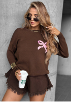 Pullover z misiami Best Friend Story Schokoladenbraun