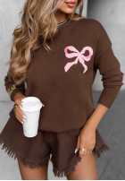 Pullover z misiami Best Friend Story Schokoladenbraun