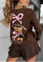 Teddybär-Pullover Best Friend Story Schokoladenbraun