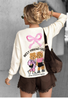 Pullover z misiami Best Friend Story Ecru