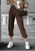 Sweat Set Sweatshirt i Hose w paski Low Battery waniliowo-Schokoladenbraun
