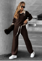 Set aus Strickpullover und Hose wide leg Halls Lake Schokoladenbraun