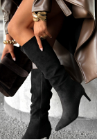 zamszowe Stiefel na szpilce Aspen Hill Schwarz