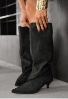 zamszowe Stiefel What Was That Schwarz