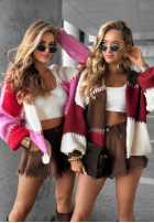 Krótki Cardigan Cold Coffee różowo-Rot