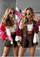 Krótki Cardigan Cold Coffee różowo-Rot