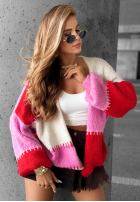 Krótki Cardigan Cold Coffee różowo-Rot