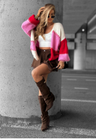Krótki Cardigan Cold Coffee różowo-Rot