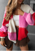 Krótki Cardigan Cold Coffee różowo-Rot
