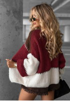 Krótki Cardigan Cold Coffee burgundowo-Schokoladenbraun