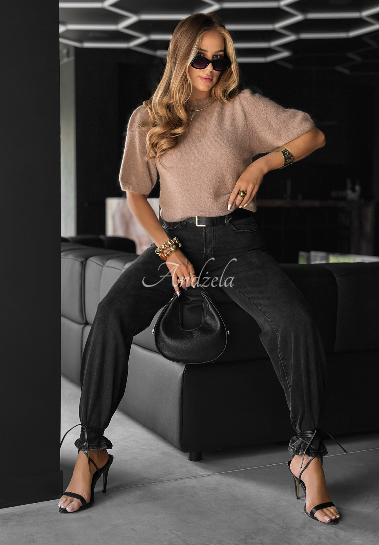 Pullover aus Alpaka und Wolle Soft Clouds Mokkafarben