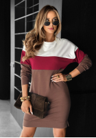 Dresowa Kleid Just A Look czekoladowo-Burgunderrot