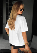 T-Shirt z nadrukiem Not So Basic Weiß
