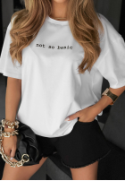 T-Shirt z nadrukiem Not So Basic Weiß
