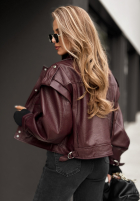 Skórzana Bikerjacke Forget About Me Burgunderrot