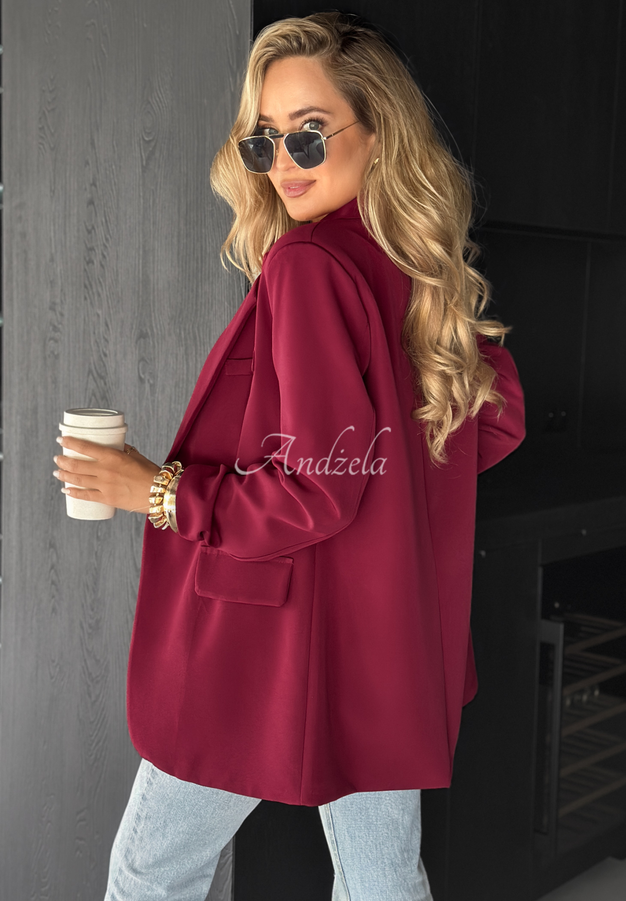 Oversize Blazer Best Version Burgunderrot